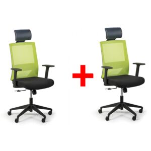 Kancelářská židle FOX 1+1, ZDARMA, pevné područky, zelená