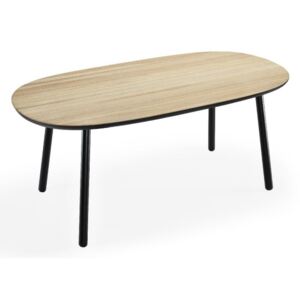 Jídelní stůl z jasanového dřeva s černými nohami EMKO Naïve, 180 x 90 cm