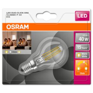OSRAM LED Filament STAR+ ClasP 230V 4W 827 E14 / 470lm / 2700K / 15000h / DIM / A++ / Sklo čiré / 1ks (4058075114326) - Ledvance LED žárovka 4058075114326 230 V, E14, 4.00 W = 40 W, teplá bílá, A++ (A++ - E), kapkovitý tvar