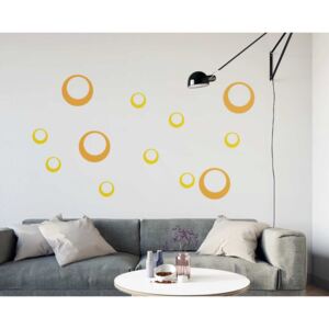 Samolepka na zeď GLIX - Dekorace kruhy Žlutá 60 x 40 cm