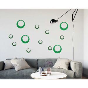Samolepka na zeď GLIX - Dekorace kruhy Světle zelená 95 x 65 cm
