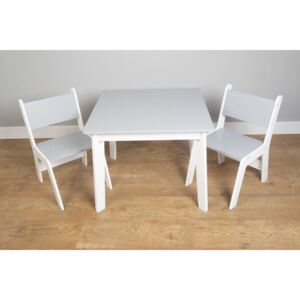 Ourbaby dětský stůl se židlemi Grey & White 31689