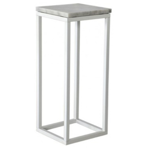 Přístavný stolek Accent - čtverec, nižší (mramor, bílá)