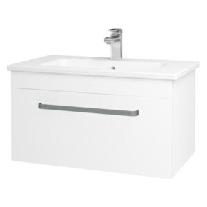 Dřevojas - Koupelnová skříň ASTON SZZ 80 - N01 Bílá lesk / Úchytka T01 / M01 Bílá mat (199357A)