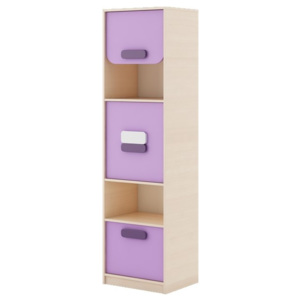Dětská skříňka v dekoru dub kremona a lavenda ve fialové barvě typ G05 KN083