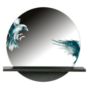 Hoorns Kovové zrcadlo s havrany Crow 46 cm