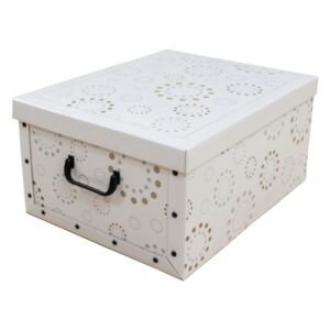 Skládací úložná krabice Compactor Ring - karton box 50 x 40 x 25 cm, bílá