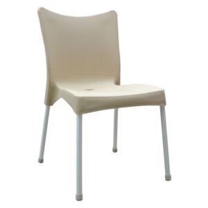 Mega Plast, plastová židle VITA (AL nohy), 82,5 x 48 x 55 cm, stohovatelná, krémová