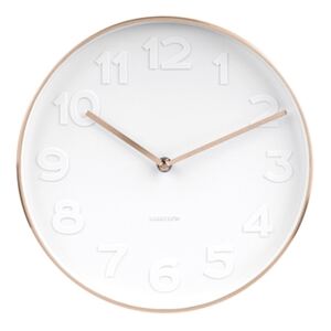 Bílé nástěnné hodiny - Karlsson Mr. White Copper, Ø 27,5 cm