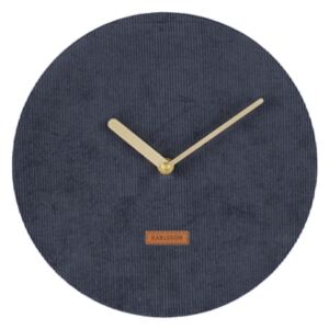 Tmavě modré nástěnné hodiny - Kalrsson Corduroy, Ø 25 cm