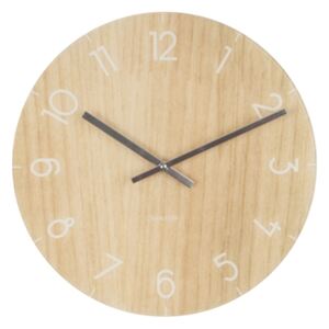 Skleněné nástěnné hodiny - Karlsson Glass Wood Small Light, Ø 17 cm
