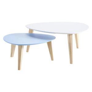 IDEA Nábytek Konferenční stolek STONE sada 2 ks bílý/modrý