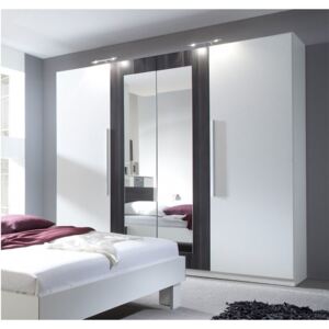 Velká bílá zrcadlová skříň do ložnice Aileen 5