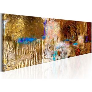 Obraz na plátně Bimago - Golden Structure 150x50 cm