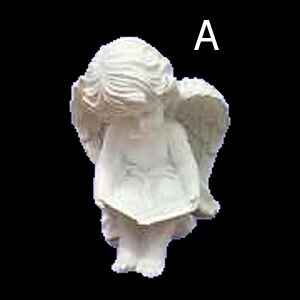 Andělíček s knihou držící oběma rukama 16,5x18,5x20 cm bílý polyresin