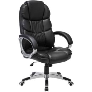 Massive home | Černá kancelářská židle na kolečkách Pany II Syntetická kůže