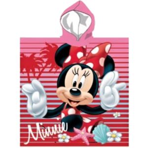 Setino • Dívčí plážové pončo - osuška s kapucí Minnie Mouse - Disney - 100% bavlna, froté 290 gr./m² - růžové, 55 x 110 cm