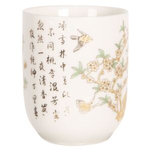 Kalíšek na čaj se sakurou a japonskými znaky - ∅ 6*8 cm / 0,1L
