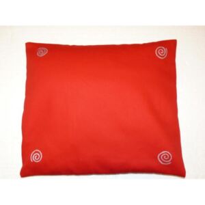 S radostí - vlastní výroba Pohankový polštář na spaní červený se spirálama Velikost: 35 x 40 cm