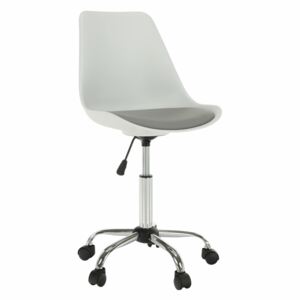 TEMPO Kancelářská židle, bílá / šedá, DARISA