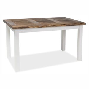 Jídelní stůl rozkládací - POPRAD II, 140x80 cm, brunátná borovice/bílá borovice