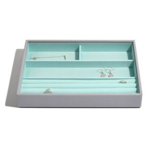 Box na šperky Stackers Grey Mint Classic 4 | tyrkysová
