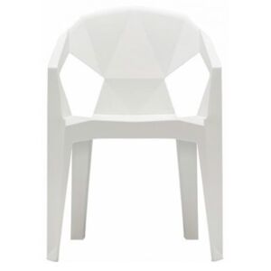 Designová plastová židle Destiny, bílá