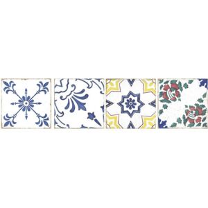 Fabresa Ceramica Forli Patch Decor Mix obklad lesklý bílý postaršený s dekorem 20x20