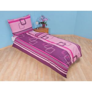 Brotex Přehoz přes postel jednolůžkový Čtverce fialové, Výběr rozměru: 140x200cm