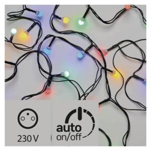 LED vánoční venkovní řetěz, 48m, s časovačem, různobarevné diody Emos ZY1612T
