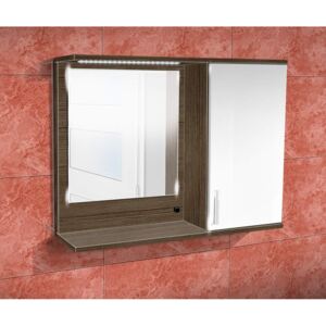 Koupelnová skříňka se zrcadlem K10 pravá barva skříňky: rigoletto, barva dvířek: bílý lesk