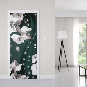 GLIX Fototapeta na dveře - Luxury Design Orchids And Diamonds | 91x211 cm