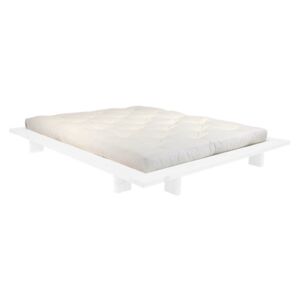 Dvoulůžková postel z borovicového dřeva s matrací Karup Design Japan Comfort Mat White/Natural, 140 x 200 cm