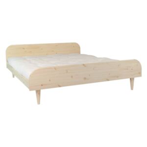 Dvoulůžková postel z borovicového dřeva s matrací Karup Design Twist Comfort Mat Natural/Natural, 140 x 200 cm