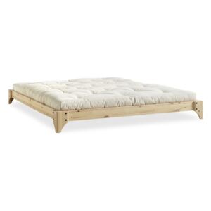 Dvoulůžková postel z borovicového dřeva s matrací Karup Design Elan Comfort Mat Natural/Natural, 140 x 200 cm