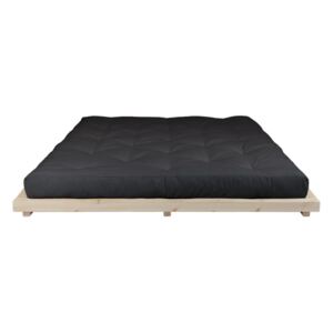 Dvoulůžková postel z borovicového dřeva s matrací Karup Design Dock Comfort Mat Natural/Black, 160 x 200 cm