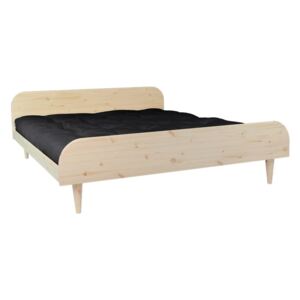 Dvoulůžková postel z borovicového dřeva s matrací Karup Design Twist Comfort Mat Natural/Black, 180 x 200 cm