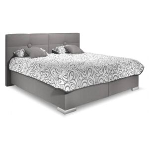 Zvýšená čalouněná postel s úložným prostorem FACILE , 160x200 cm, Ekokůže bílá