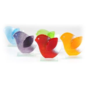BDK-GLASS Skleněný dekorativní ptáček - červený