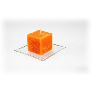 BDK-GLASS Svíčka kostka 5cm - oranžová