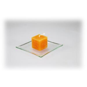 BDK-GLASS Svíčka kostka 3,5cm - oranžová