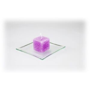 BDK-GLASS Svíčka kostka 3,5cm - fialová