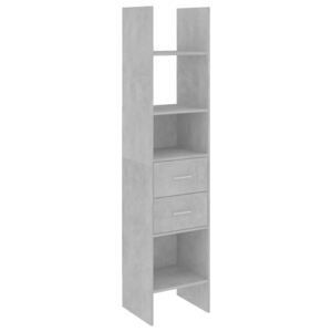 Knihovna Dido - 40x35x180 cm - dřevotříska | betonově šedá