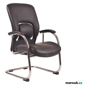 Konferenční židle Office Pro VAPOR MEETING – pravá kůže, chrom Kůže F05 černá