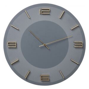 KARE DESIGN Nástěnné hodiny Leonardo šedozlaté 48,5 × 48,5 × 4,5 cm