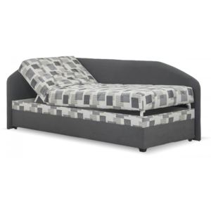 Čalouněná postel Turi, s úložným prostorem, 90x200, šedá-tm.šedá