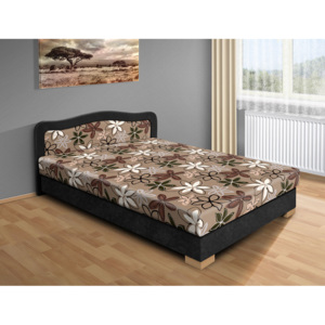 Levná postel s úložným prostorem 120x200 cm Barva: černá/hnědá