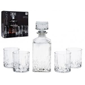 EXCELLENT Whiskey set karafa + sklenice sada 5 ks křišťálové sklo, 0,9L