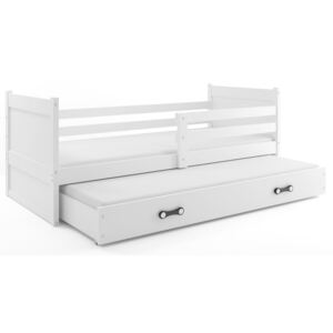 Dětská postel s přistýlkou RICO 2 80x190 cm, bílá/bílá Pěnová matrace