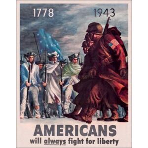 Plechová cedule: Americans (Fight for Liberty) - 40x30 cm